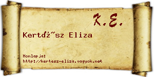 Kertész Eliza névjegykártya